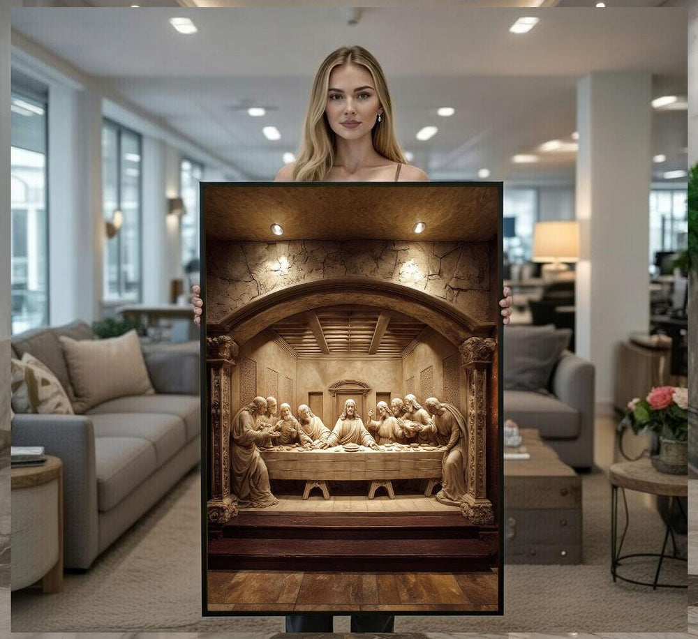 Elegant Last Supper Canvas Wall Art Print  Dramatic Living Room Decor  Statement Piece
