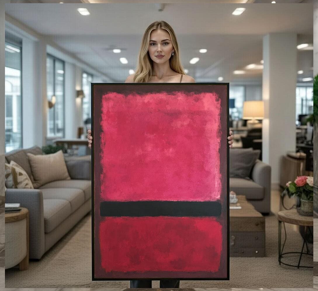 Image 1 of Mark Rothko Red Black Canvas Wall Art Print | Modern Living Room Decor | Statement Piece