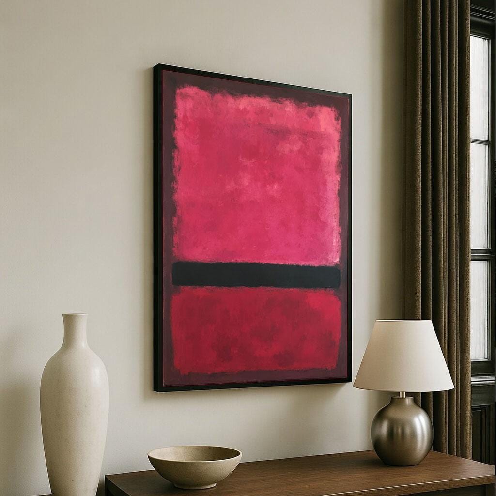 Image 6 of Mark Rothko Red Black Canvas Wall Art Print | Modern Living Room Decor | Statement Piece