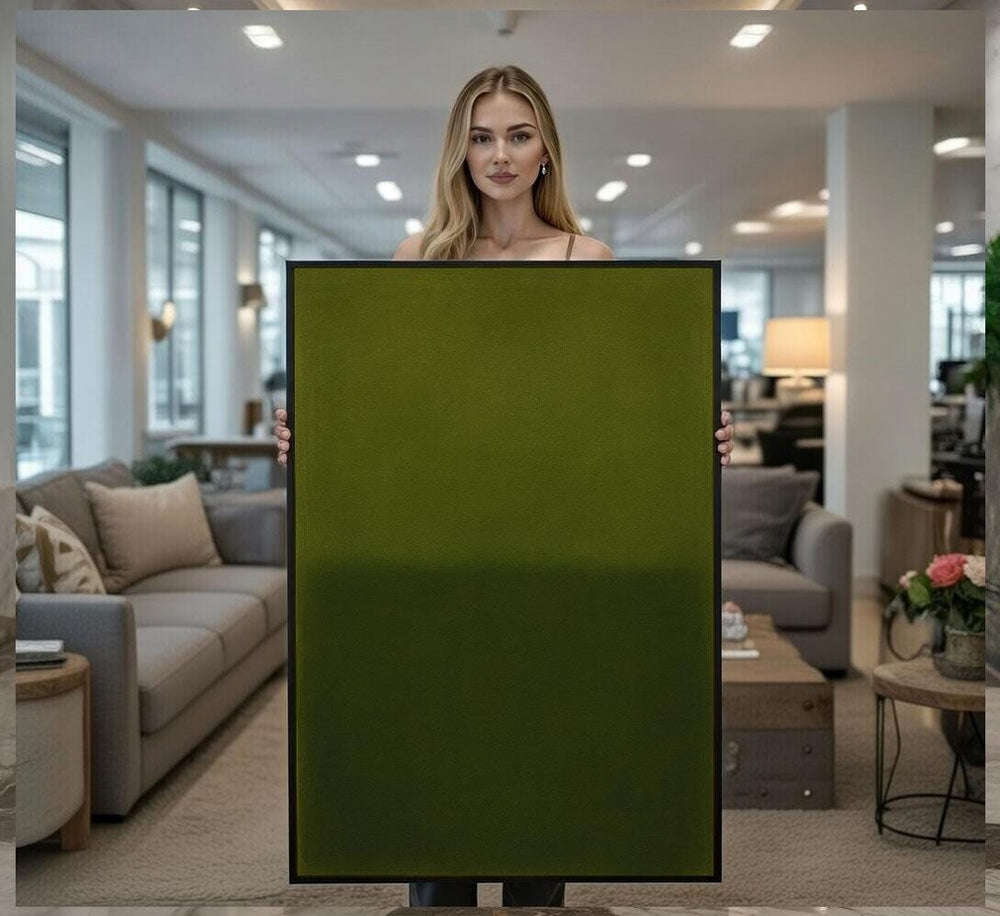 Moss Green Color Field Canvas  Minimalist Abstract Art