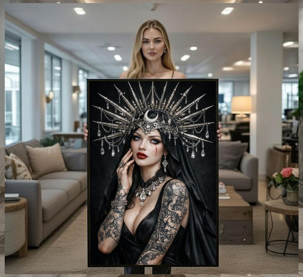 Dark Goddess Canvas  Gothic Tattoo Art