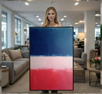 Image 1 of Mark Rothko Patina Blue Red Canvas | Modern Color Field Art