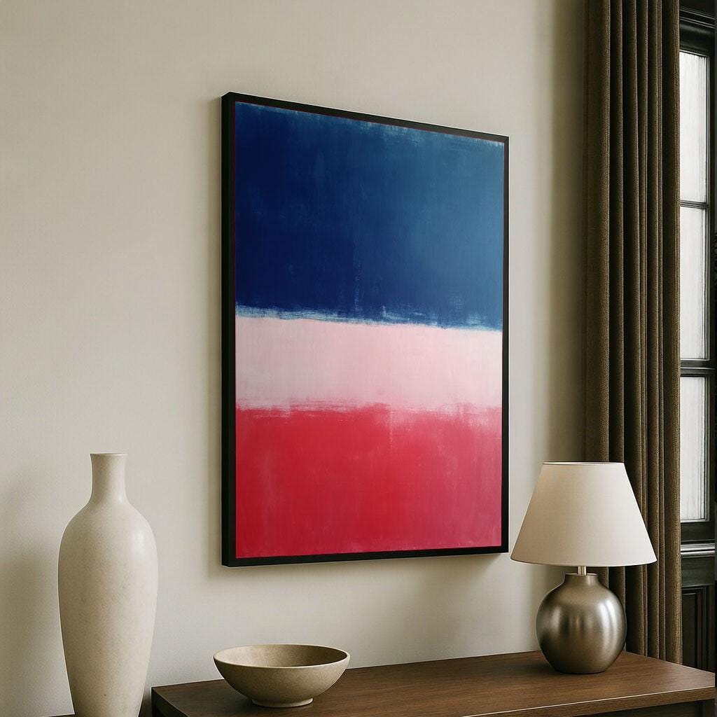 Image 6 of Mark Rothko Patina Blue Red Canvas | Modern Color Field Art