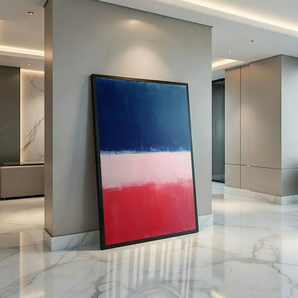 Image 3 of Mark Rothko Patina Blue Red Canvas | Modern Color Field Art