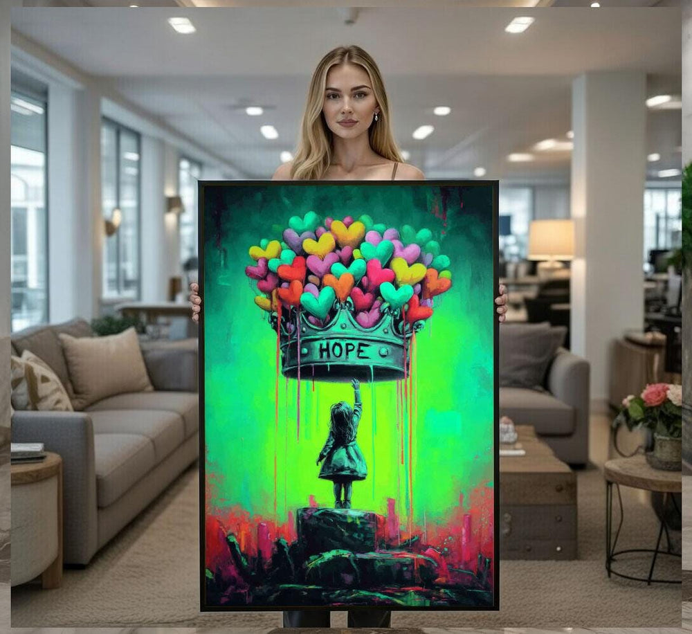 Hope Balloons Canvas  Colorful Street Art