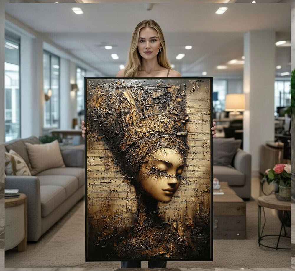 Golden Goddess Canvas  Abstract Art