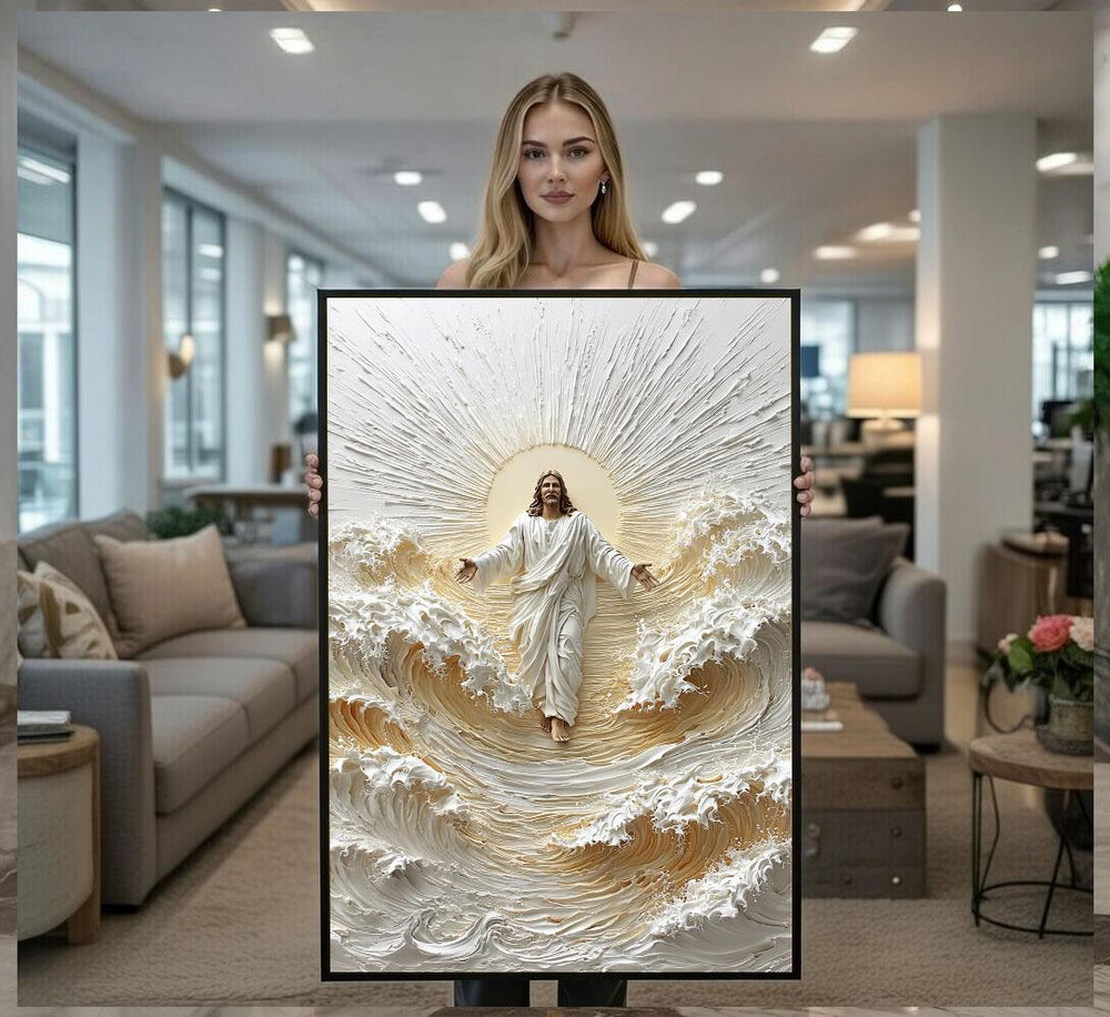 Jesus Walking On Water Canvas  Spiritual Art