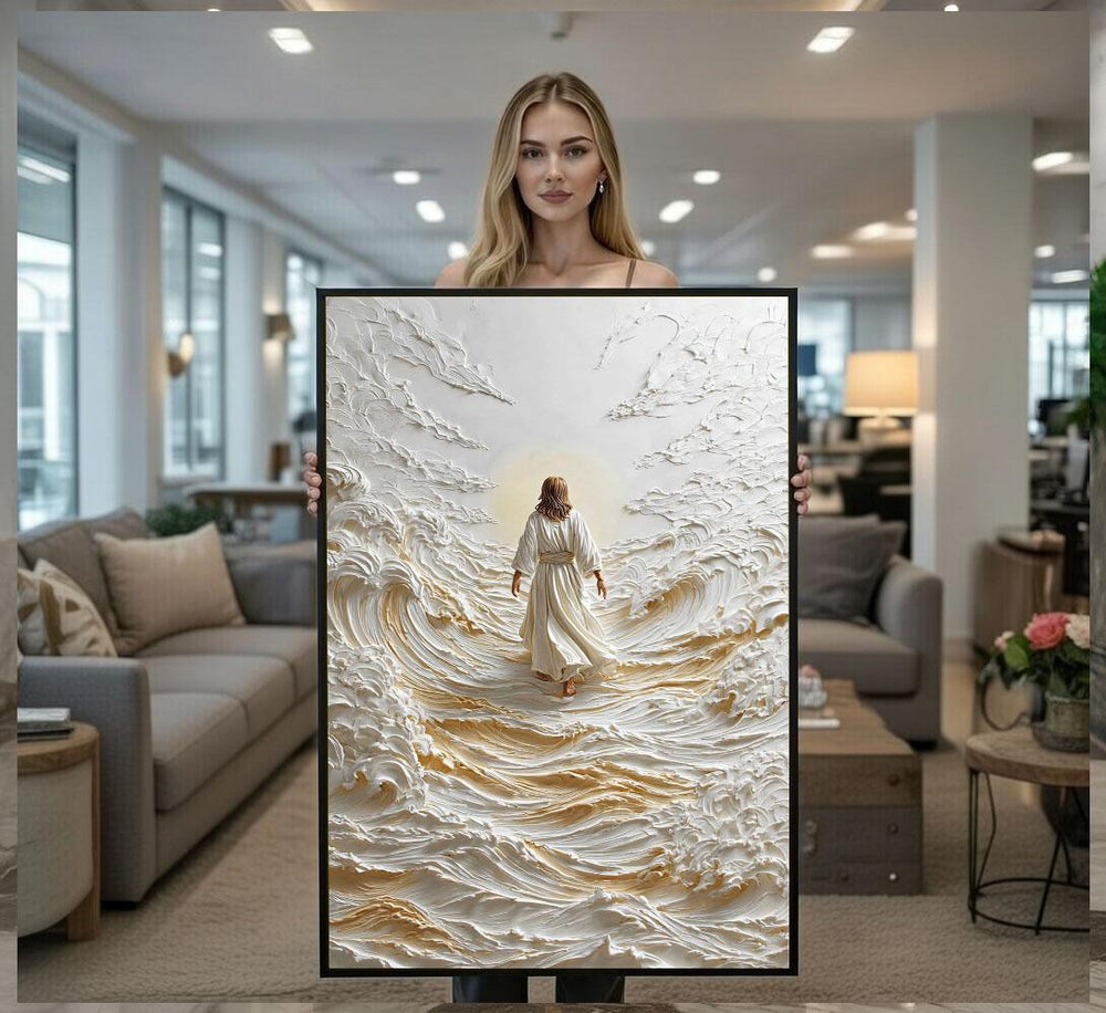 Jesus Walking On Water Canvas  Spiritual Art