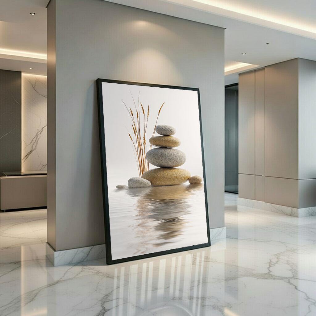 Image 3 of Zen Stone Stack Canvas | Minimalist Tranquil Art