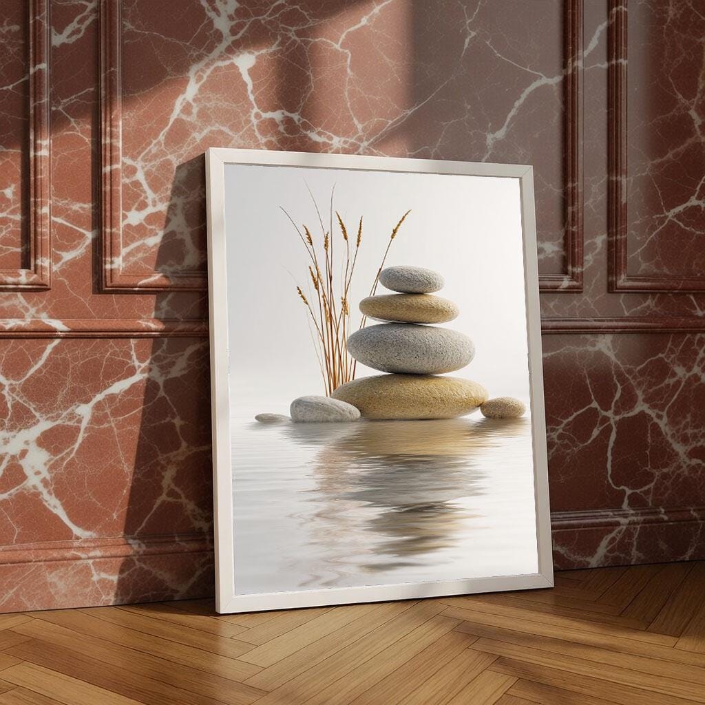 Image 4 of Zen Stone Stack Canvas | Minimalist Tranquil Art