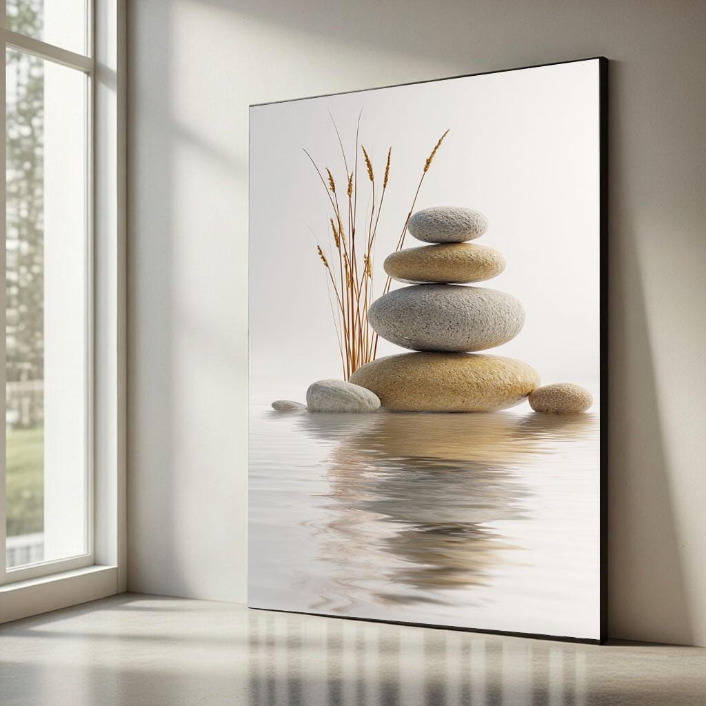 Image 5 of Zen Stone Stack Canvas | Minimalist Tranquil Art