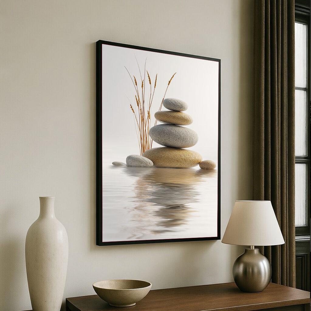 Image 6 of Zen Stone Stack Canvas | Minimalist Tranquil Art