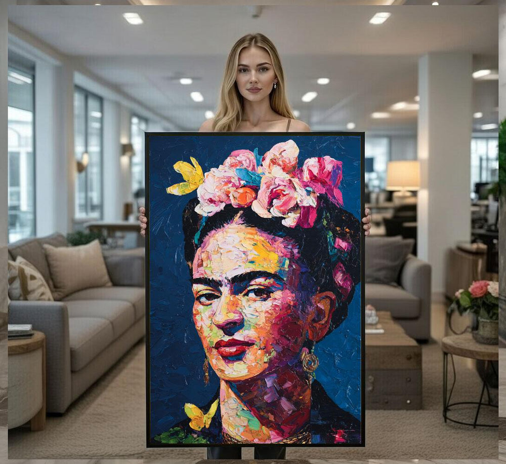 Colorful Portrait Canvas  Vibrant Expressionist Art