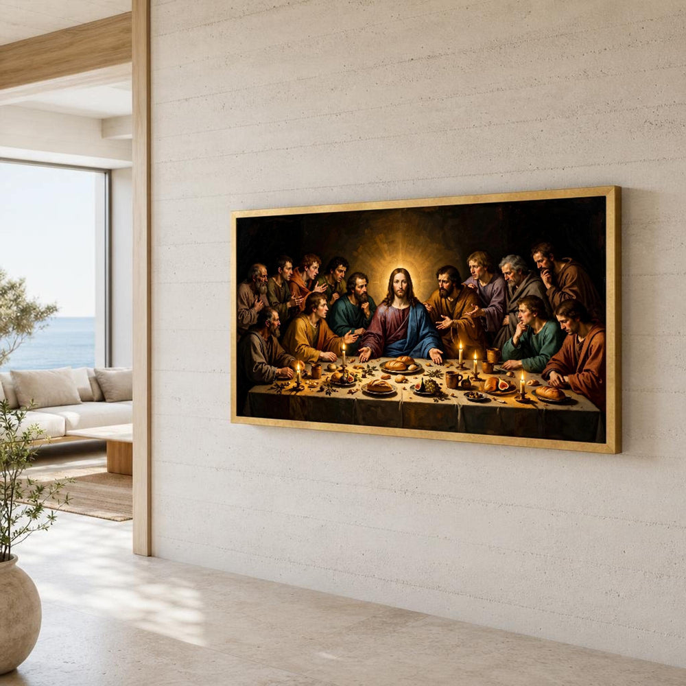Last Supper Religious Canvas Wall Art, Christian Sacred
