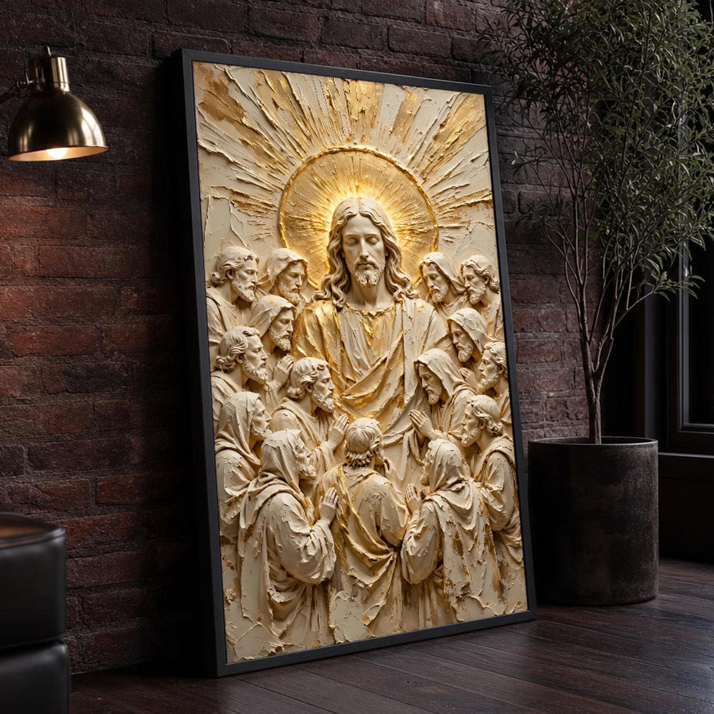 Last Supper Religious Canvas Wall Art, Christian