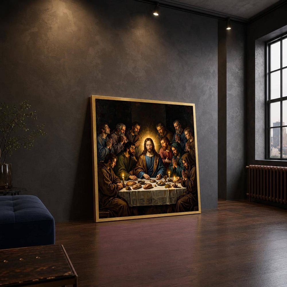 Last Supper Religious Canvas Wall Art, Christian