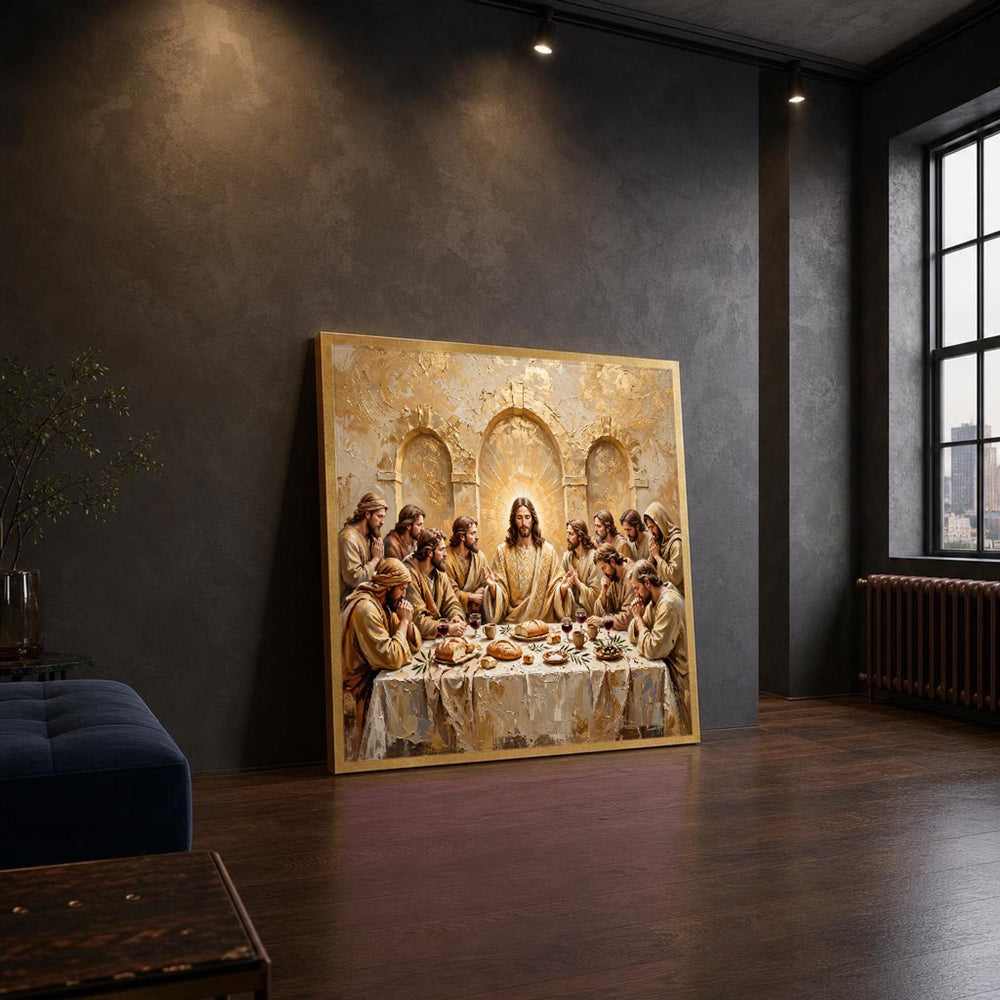 The Last Supper Religious Biblical Scene Canvas Wall Art, Christian Sacred, Christian