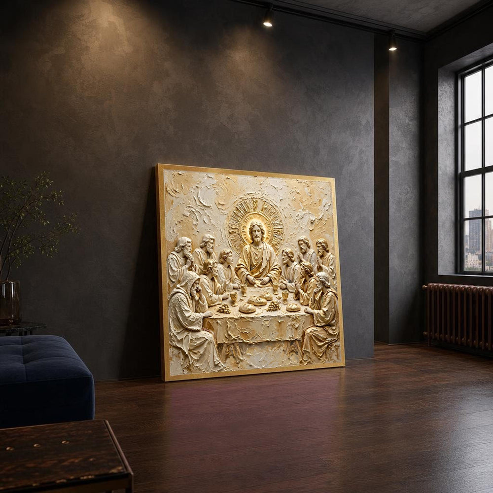 Last Supper Religious Canvas Wall Art, Christian Sacred Art
