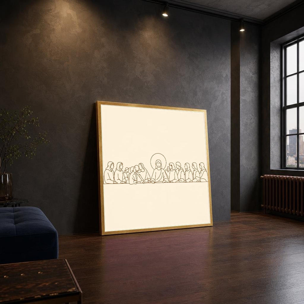 Last Supper Religious Canvas Wall Art, Christian Sacred