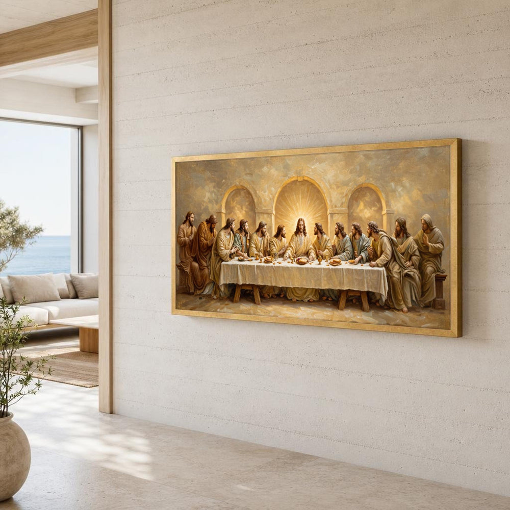 The Last Supper Religious Biblical Scene Canvas Wall Art, Christian, Christian Sacred Art