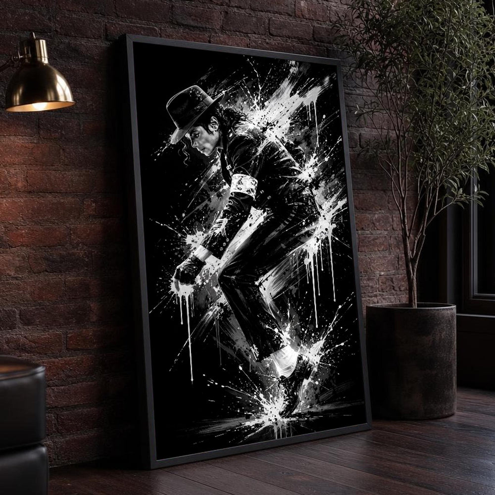 Black and White Michael Jackson Dancer in Canvas Wall Art, Movement