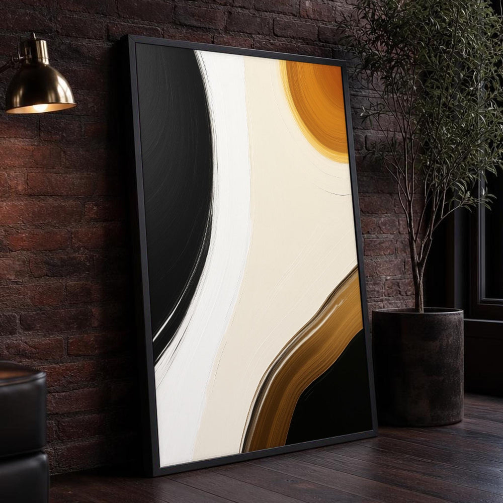 Abstract Composition Canvas Wall Art, Neutral Tones Minimalist, Modern