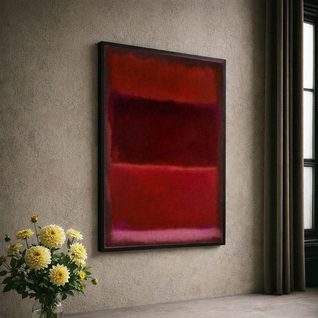 Image 6 of Bold Red Rothko Style Canvas Wall Art Print | Modern Living Room Decor | Statement Piece
