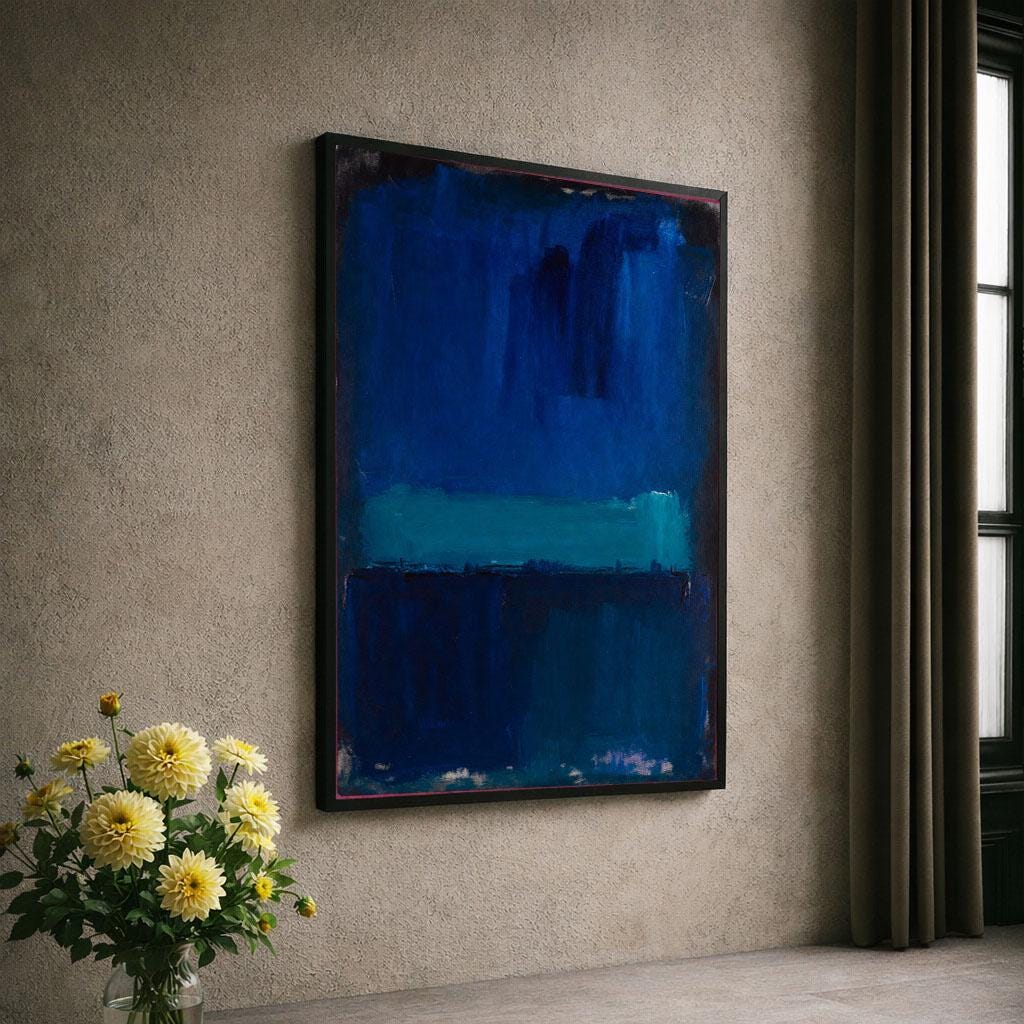 Image 6 of Striking Deep Blue Rothko Style Canvas Wall Art Print | Modern Living Room Decor | Collector Item