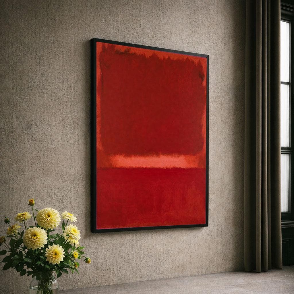 Image 6 of Bold Red Rothko Style Color Field Canvas Wall Art Print | Modern Living Room Decor | Statement Piece