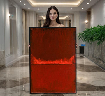 Image 1 of Bold Red Rothko Style Color Field Canvas Wall Art Print | Modern Living Room Decor | Statement Piece