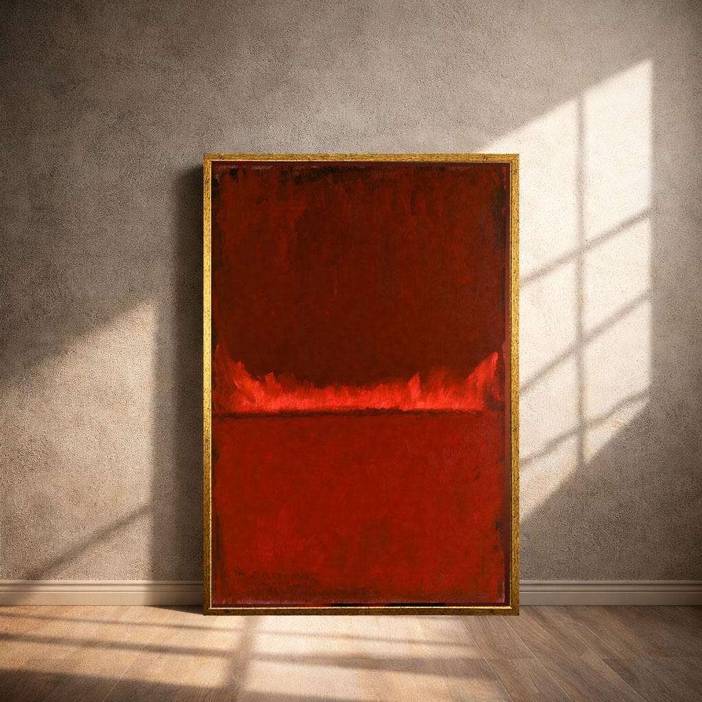Image 4 of Bold Red Rothko Style Color Field Canvas Wall Art Print | Modern Living Room Decor | Statement Piece