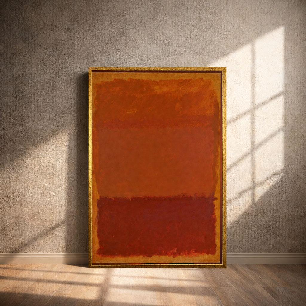 Image 4 of Warm Amber and Red Rothko Style Canvas Wall Art Print | Contemporary Living Room Decor | Ready to Hang