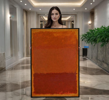 Image 1 of Warm Amber and Red Rothko Style Canvas Wall Art Print | Contemporary Living Room Decor | Ready to Hang
