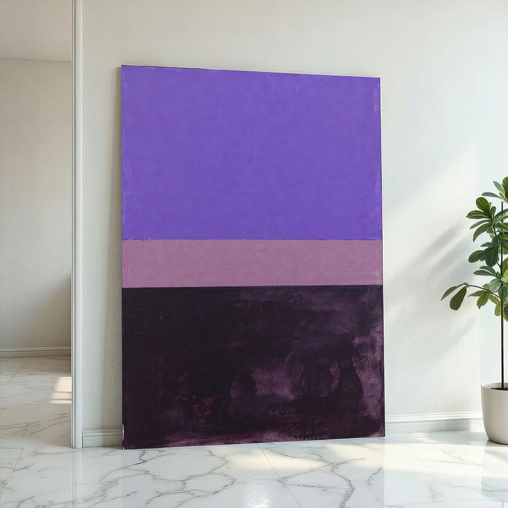 Rothko Style Canvas Print: Purple & Black Modern Wall Art