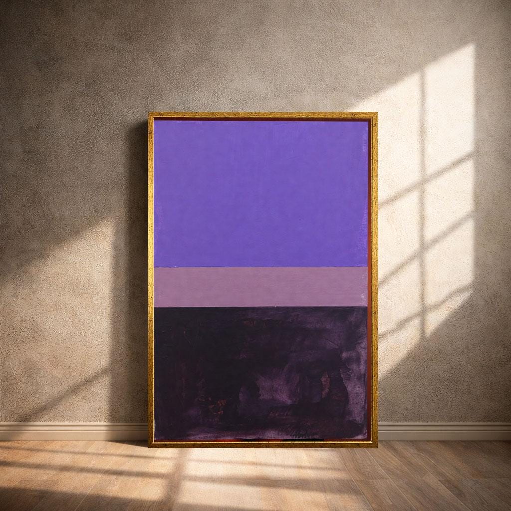 Image 4 of Purple and Black Rothko Style Canvas Wall Art Print | Modern Living Room Decor | Statement Piece