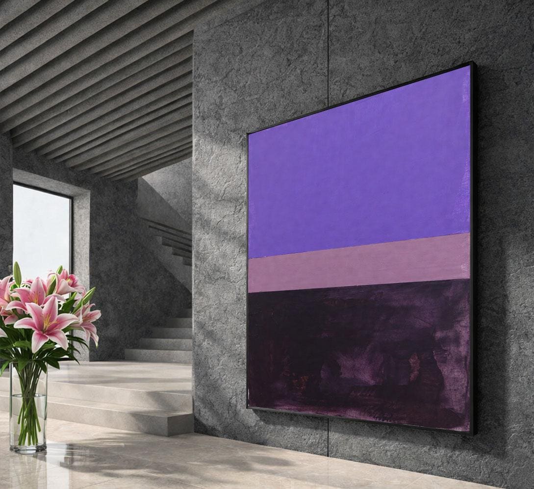 Image 5 of Purple and Black Rothko Style Canvas Wall Art Print | Modern Living Room Decor | Statement Piece