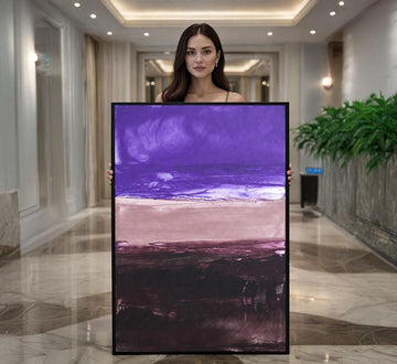 Image 1 of Elegant Purple and Mauve Rothko Style Canvas Wall Art Print | Modern Living Room Decor | Statement Piece