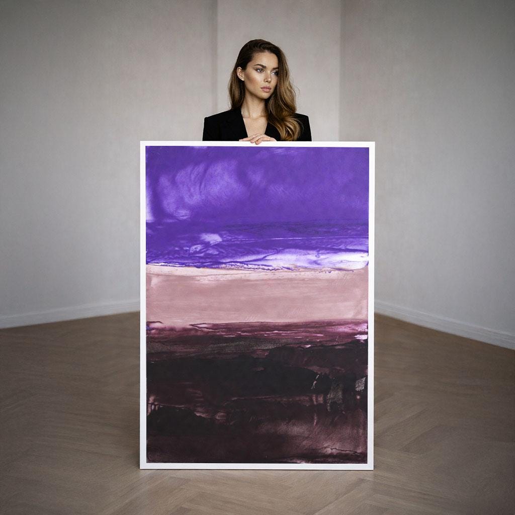 Image 3 of Elegant Purple and Mauve Rothko Style Canvas Wall Art Print | Modern Living Room Decor | Statement Piece