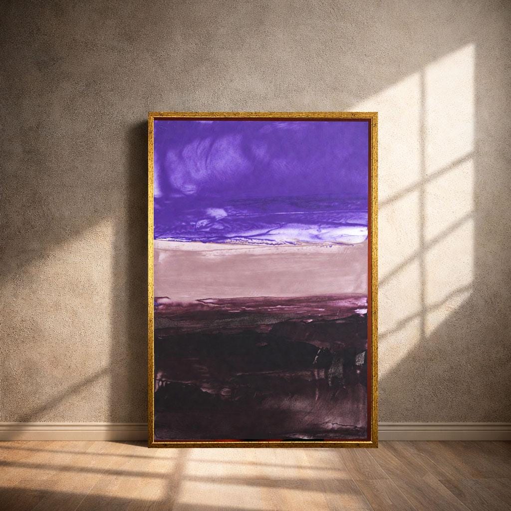Image 4 of Elegant Purple and Mauve Rothko Style Canvas Wall Art Print | Modern Living Room Decor | Statement Piece