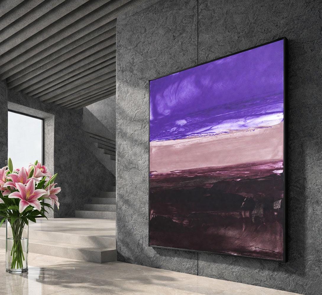Image 5 of Elegant Purple and Mauve Rothko Style Canvas Wall Art Print | Modern Living Room Decor | Statement Piece