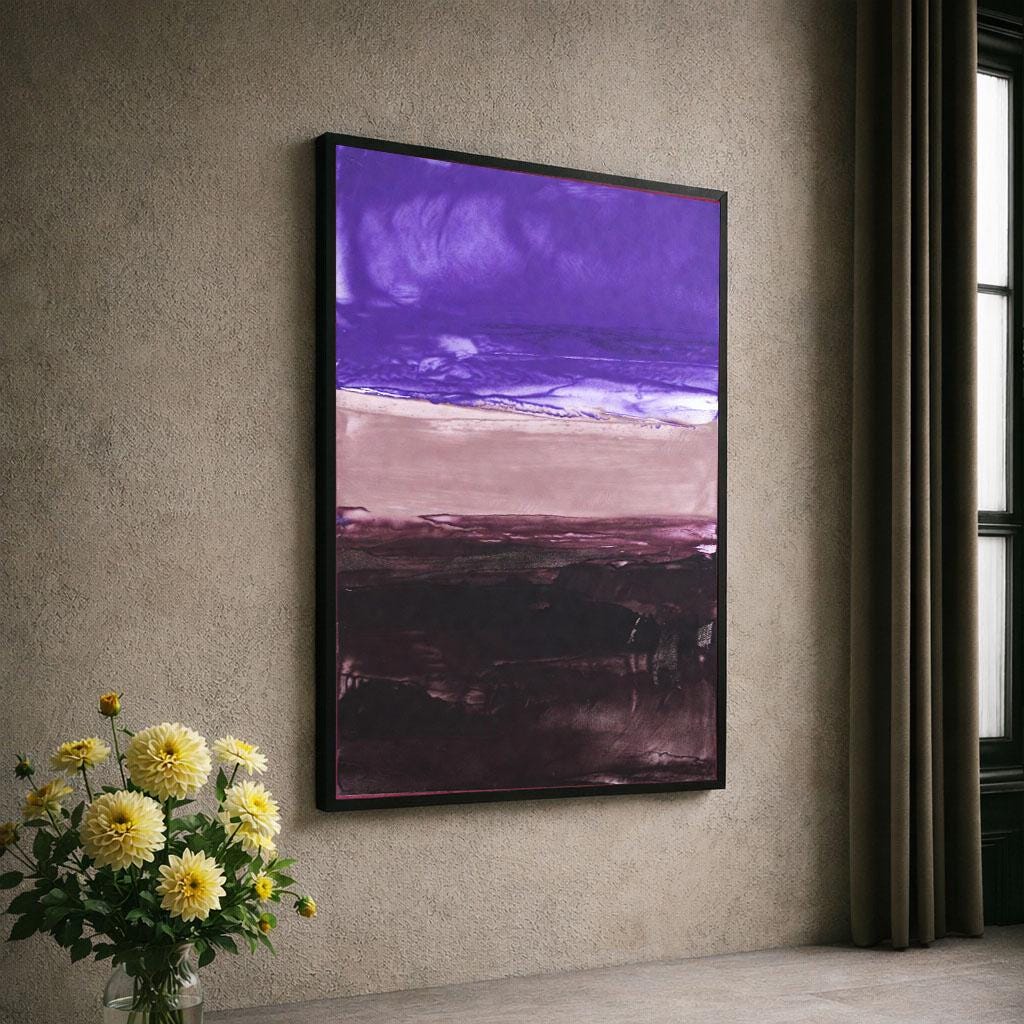 Image 6 of Elegant Purple and Mauve Rothko Style Canvas Wall Art Print | Modern Living Room Decor | Statement Piece