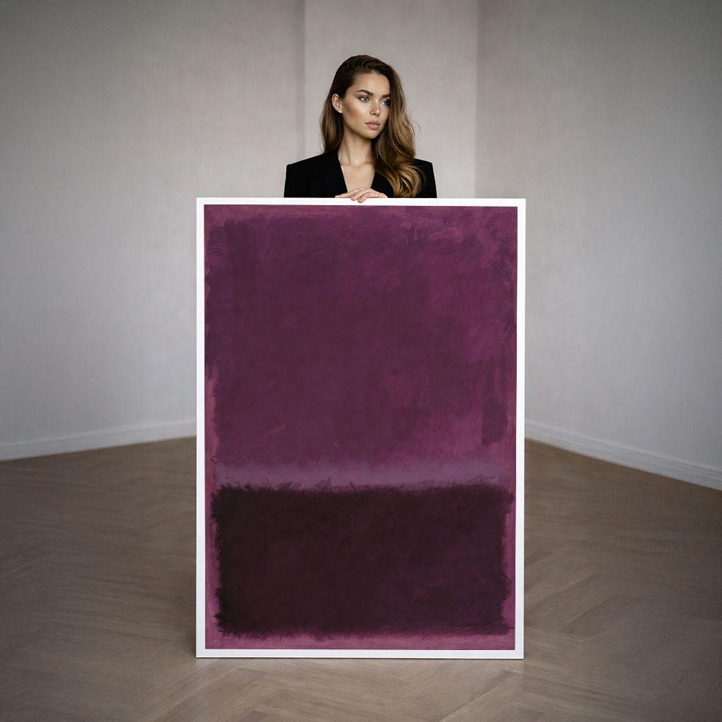Image 3 of Elegant Plum and Burgundy Rothko Style Canvas Wall Art Print | Modern Living Room Decor | Statement Piece