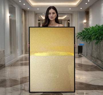Image 1 of Rothko Style Yellow and Gold Canvas Wall Art Print Elegant Abstract Painting for Modern Living Room Decor | Statement Piece
