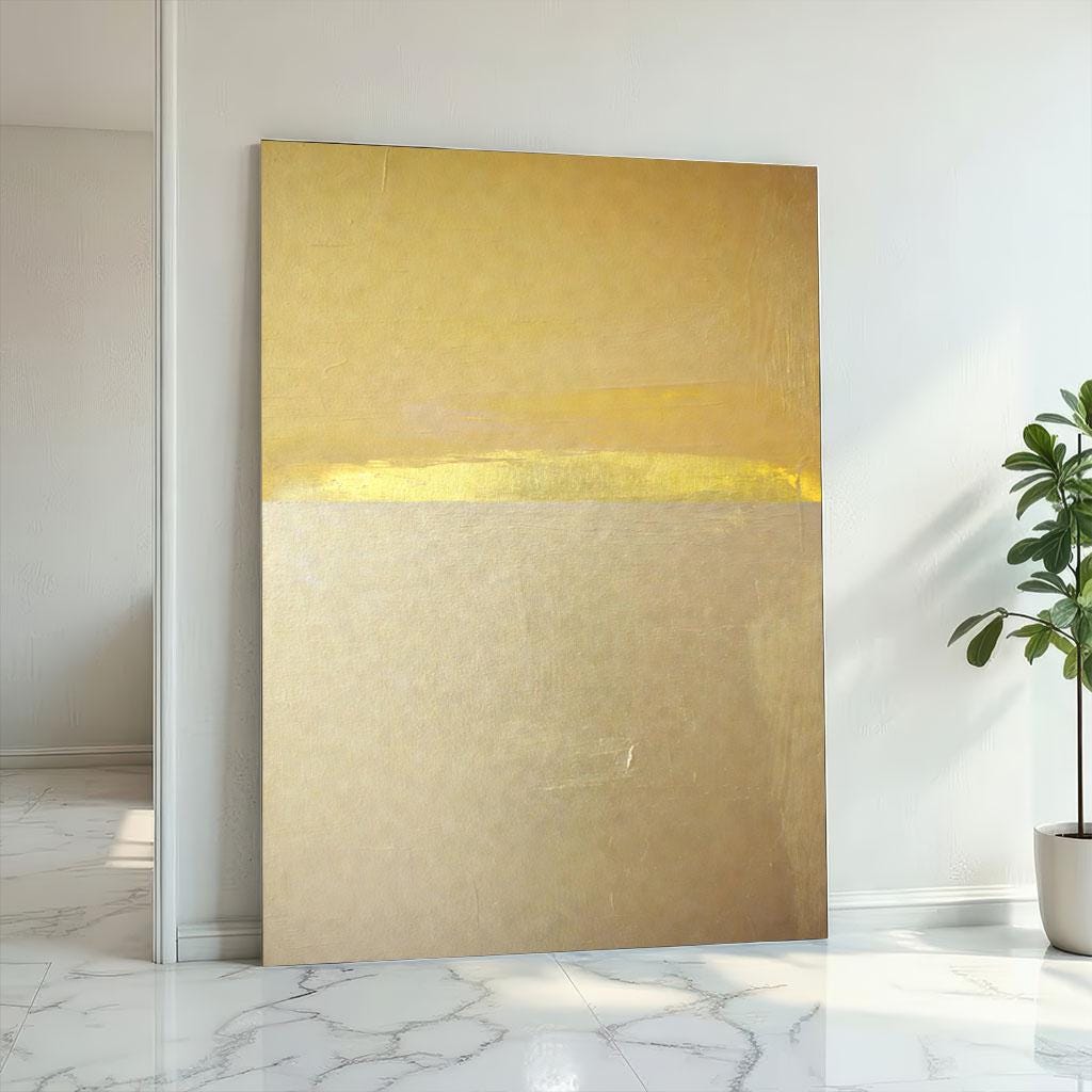 Image 2 of Rothko Style Yellow and Gold Canvas Wall Art Print Elegant Abstract Painting for Modern Living Room Decor | Statement Piece