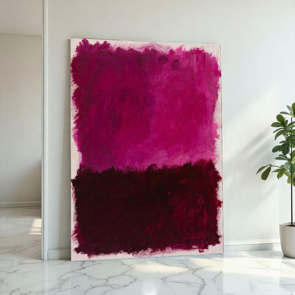 Magenta Burgundy Rothko Style Canvas Print, Modern Art