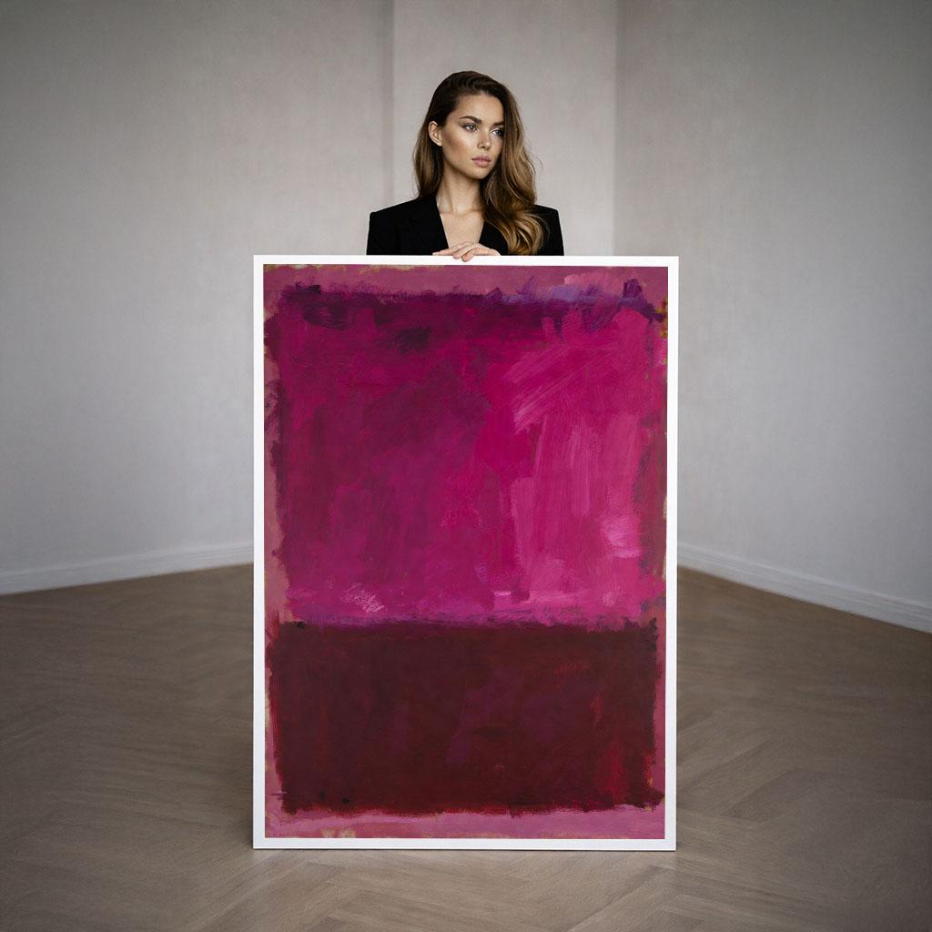 Image 3 of Rothko Style Crimson and Burgundy Canvas Wall Art Print | Modern Living Room Decor | Statement Piece