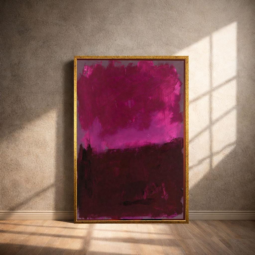 Image 4 of Bold Magenta and Maroon Rothko Style Canvas Wall Art Print | Elegant Entryway Decor | Ready to Hang