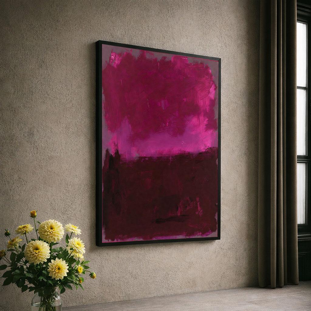 Image 6 of Bold Magenta and Maroon Rothko Style Canvas Wall Art Print | Elegant Entryway Decor | Ready to Hang