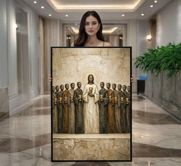 Image 1 of Jesus The Last Supper 12 Apostles Icon Style Canvas Wall Art Print Canvas Wall Art Home Decor