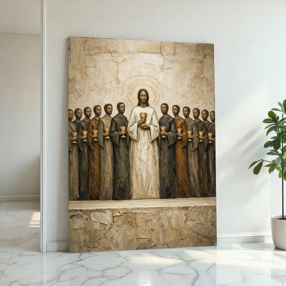 The Last Supper Canvas Print, Jesus and Apostles Icon Art